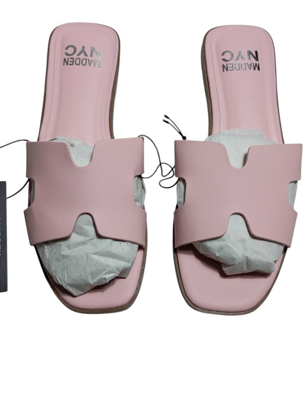 Madden NYC Classic H-Strap Slide Sandals in Pink (Size 7)